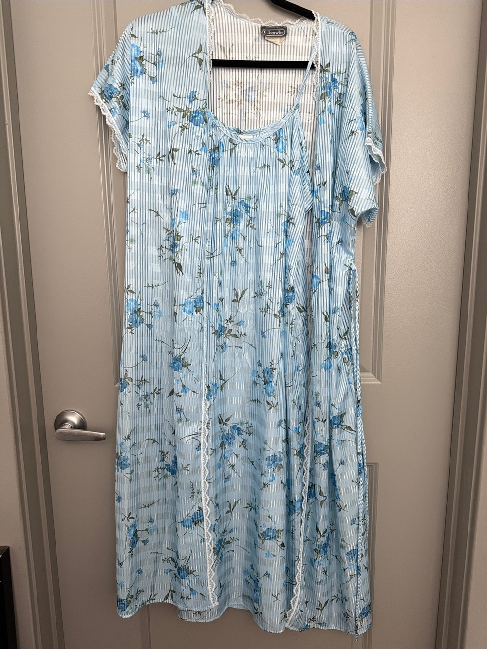 Laura Ashley Blue Floral Short-Sleeve Nightgown